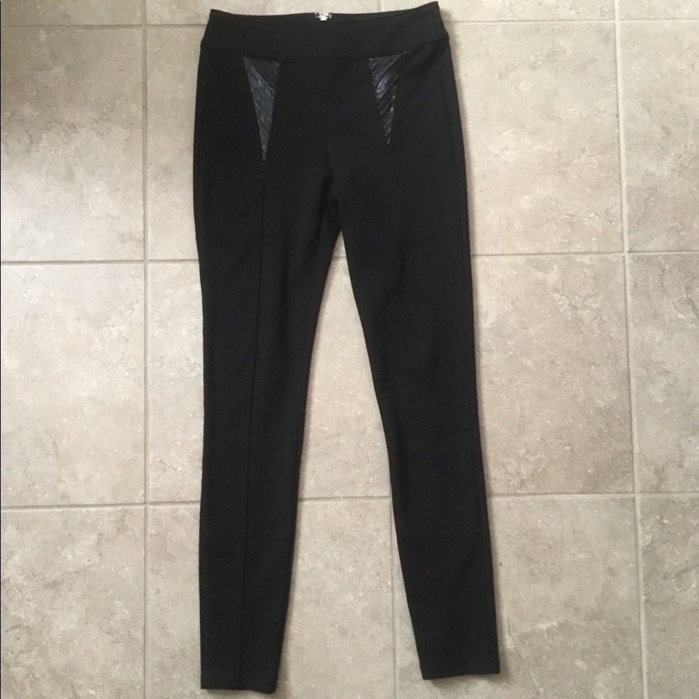 Guess Black Leather Accent  Leggings Size 4